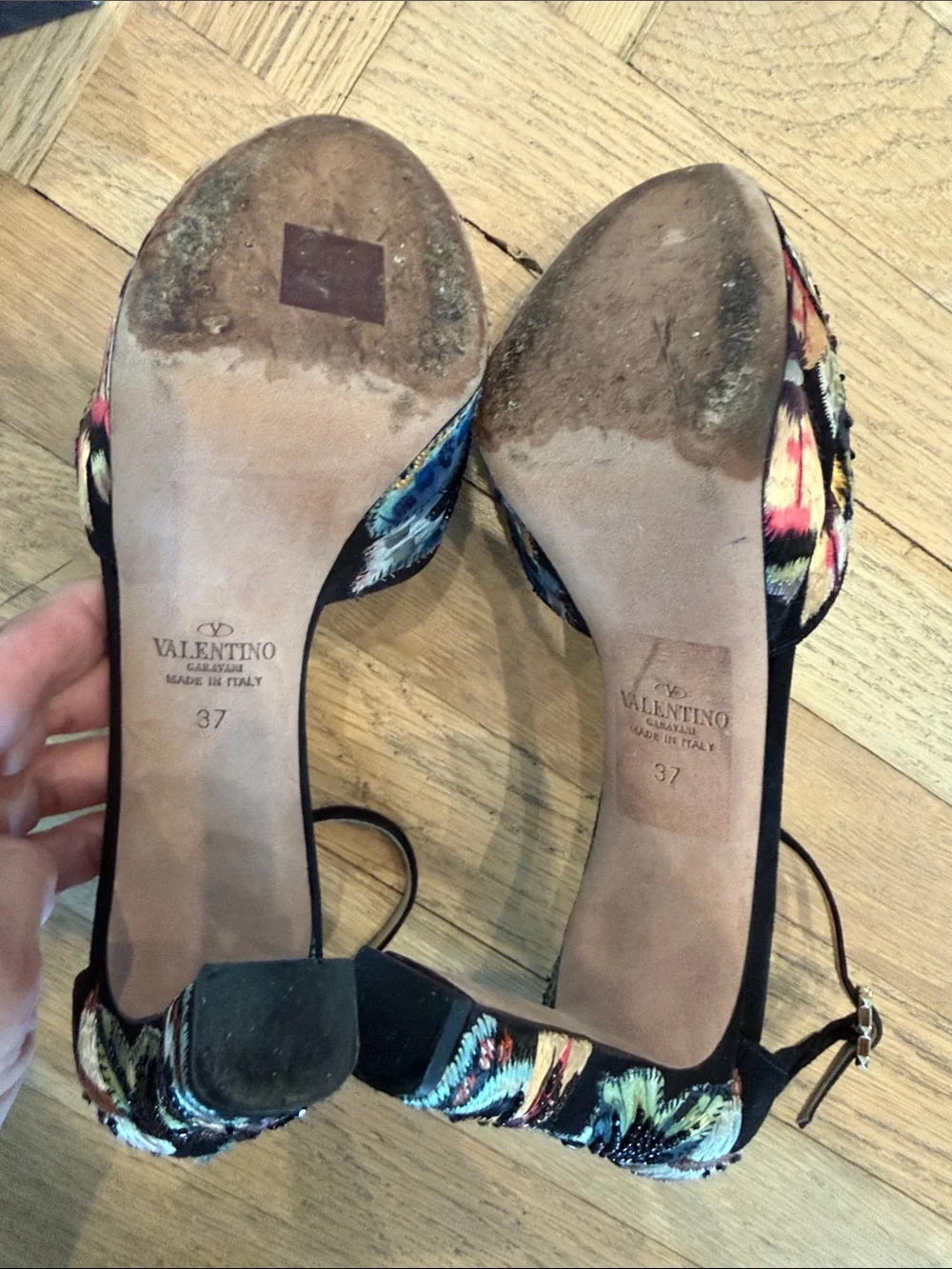 Valentino butterfly embroidered platforms